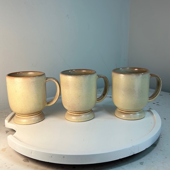 Frankoma Pottery Footed Cream Mug C2 Set of Three - Picture 1 of 11
